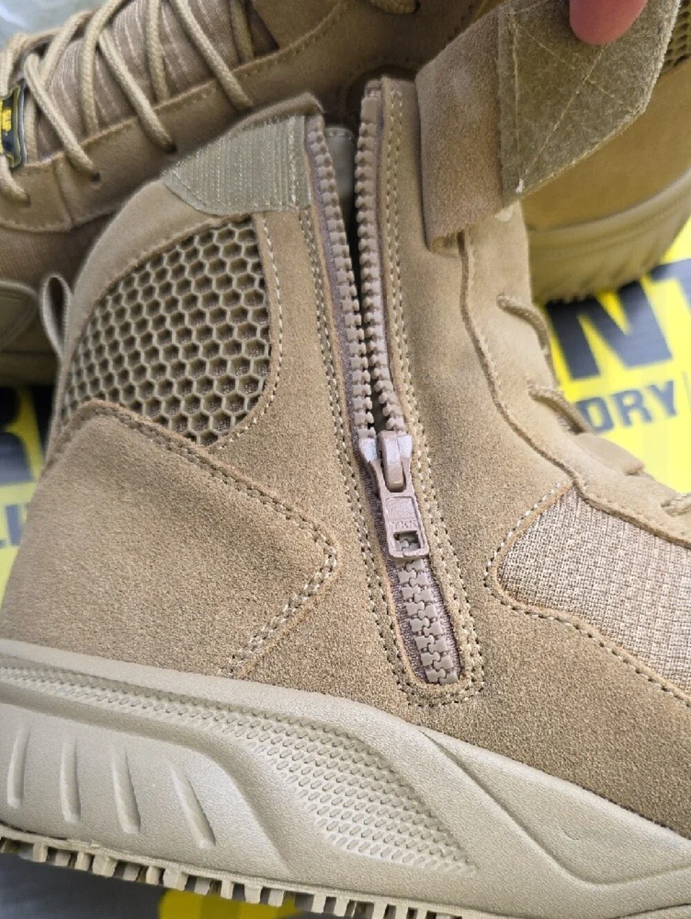 FILA Chastizer SR Men's Tactical Slip Resistant Work Boots Size 12 Tan NEW